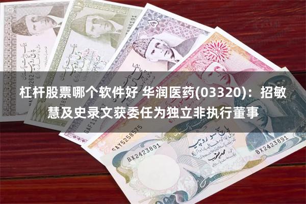杠杆股票哪个软件好 华润医药(03320)：招敏慧及史录文获委任为独立非执行董事