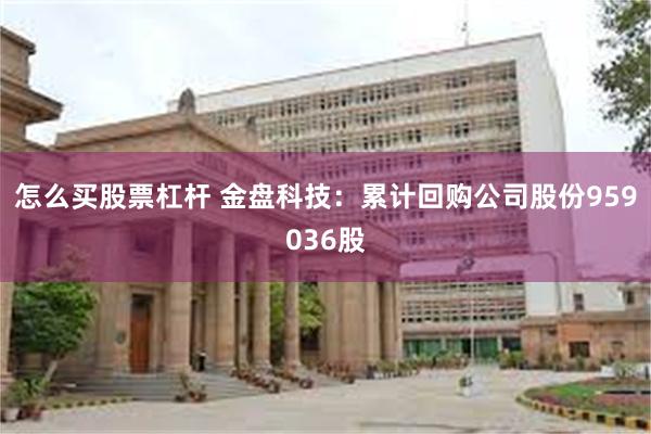 怎么买股票杠杆 金盘科技：累计回购公司股份959036股
