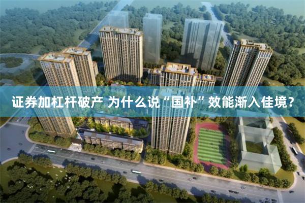 证券加杠杆破产 为什么说“国补”效能渐入佳境？